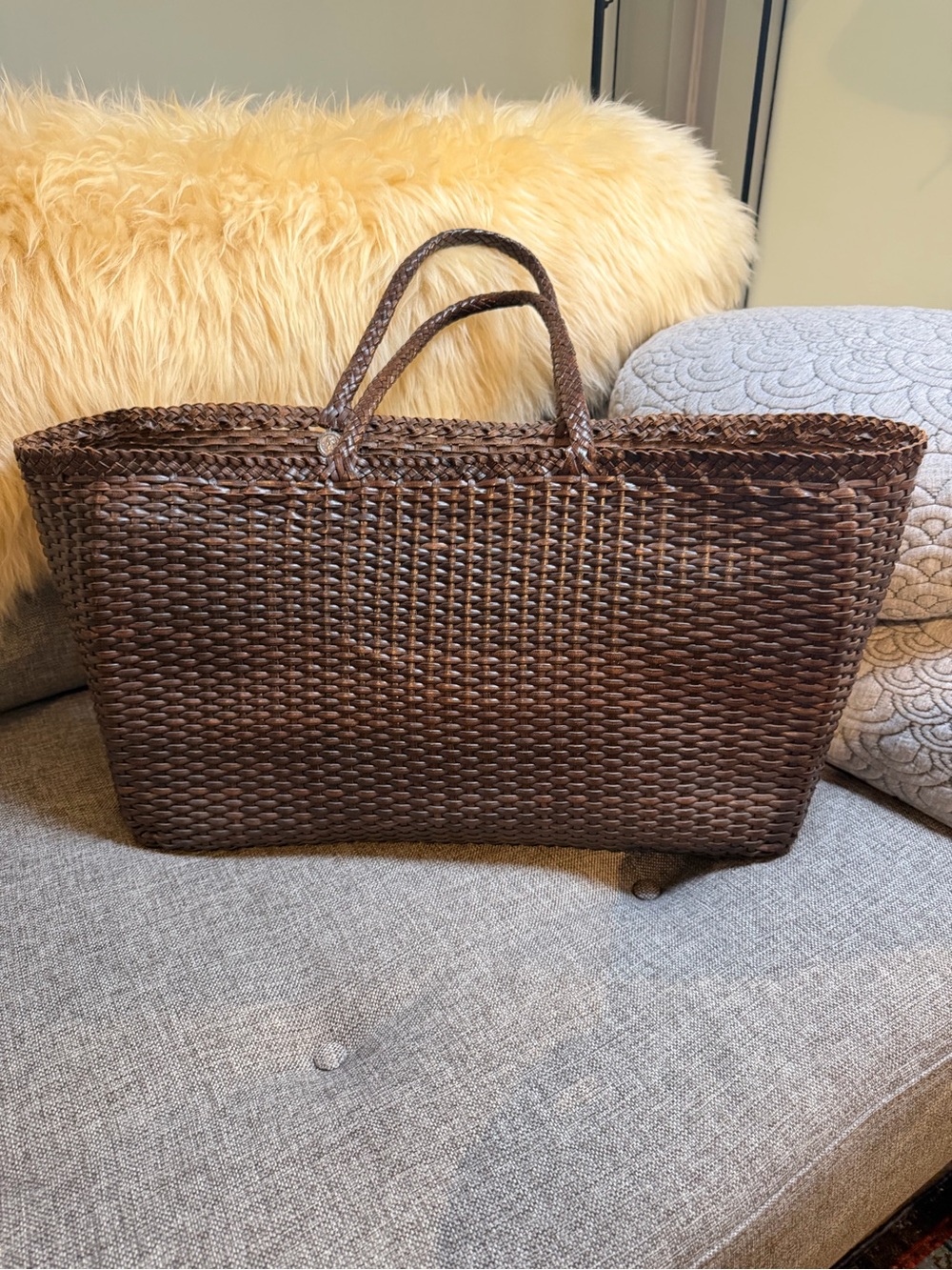 Dragon Diffusion Dark Brown Handwoven Tote Bag